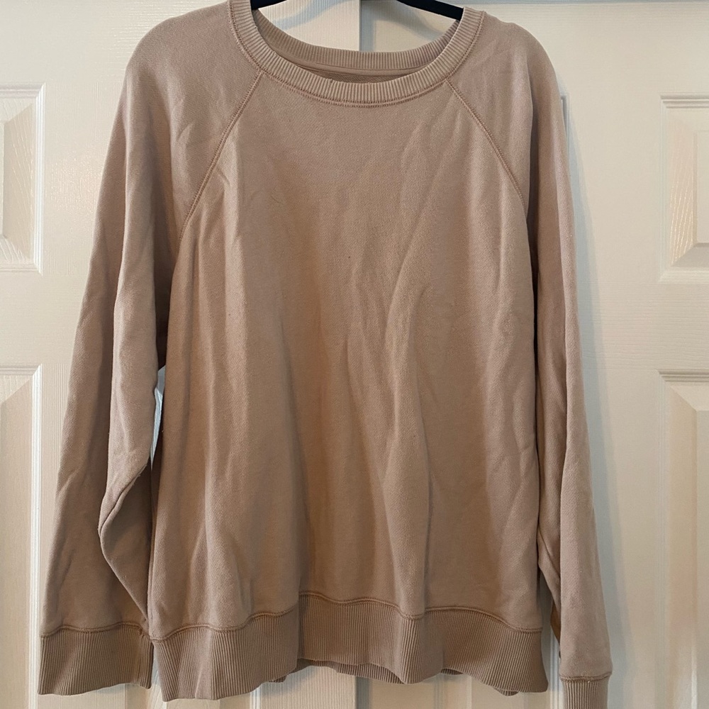 beige oversized crewneck